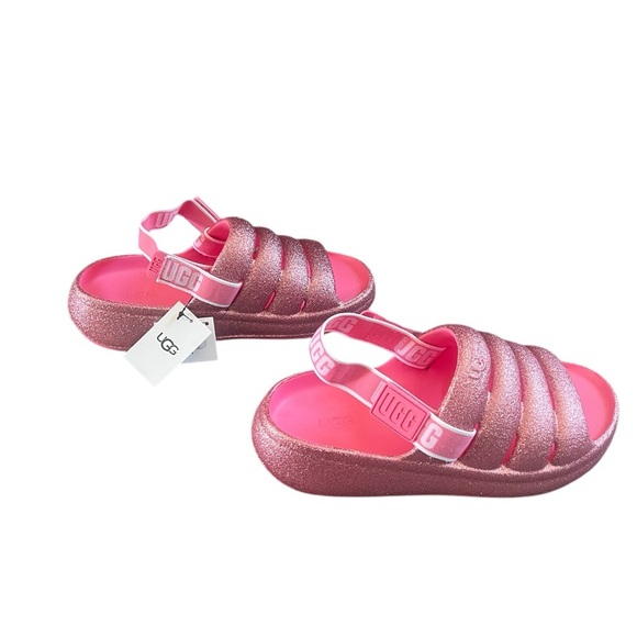 UGG Sport Yeah Pink Glitter Sandals - Picture 6 of 11